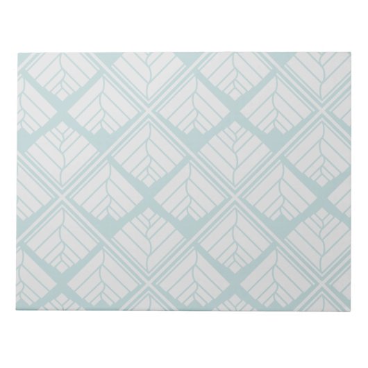 Quadrat Leaf Muster Aquamarin neutral Notizblock (Vorderseite)