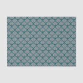 Quadrat Leaf Muster Aquamarin neutral Seidenpapier (Vorderseite)