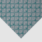 Quadrat Leaf Muster Aquamarin neutral Seidenpapier (Ausschnitt)