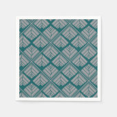 Quadrat Leaf Muster Aquamarin neutral Serviette (Vorderseite)