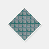 Quadrat Leaf Muster Aquamarin neutral Serviette (Ecke)