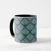 Quadrat Leaf Muster Aquamarin neutral Tasse (Vorderseite Links)