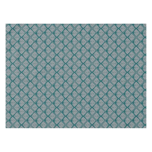 Quadrat Leaf Muster Aquamarin neutral Tischdecke (Vorderseite (Horizontal))