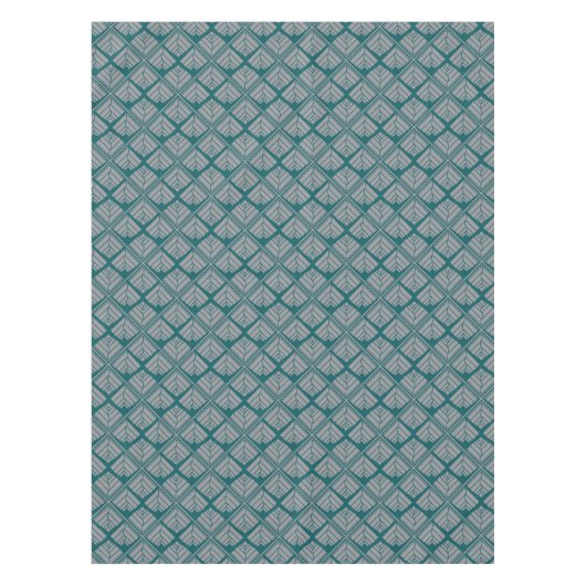 Quadrat Leaf Muster Aquamarin neutral Tischdecke (Vorderseite)
