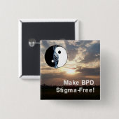 Quadrat "machen BPD Schande-Frei!" Button (Vorne & Hinten)