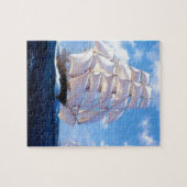 Quadrat manipuliertes Schiff in Meer Puzzle (Horizontal)