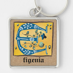 Quadrat Mittelalterliche bläserne leuchtende E-Mon Schlüsselanhänger