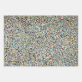 Quadrat Mosaik Mehrfarbiges Fliesenmuster (Foto) Geschenkpapier Set (Vorderseite 3)