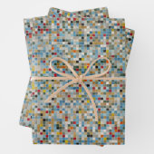 Quadrat Mosaik Mehrfarbiges Fliesenmuster (Foto) Geschenkpapier Set (Beispiel)