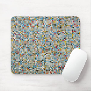 Quadrat Mosaik Mehrfarbiges Fliesenmuster (Foto) Mousepad