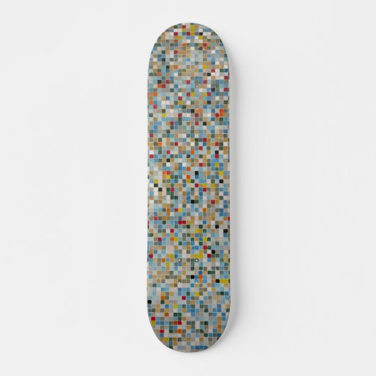 Quadrat Mosaik Mehrfarbiges Fliesenmuster (Foto) Skateboard (Vorne)
