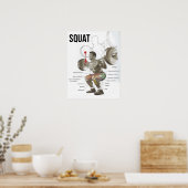 Quadrat - Muskeldiagramm - Anatomie Diagramm Poster (Küche)