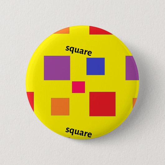 Quadrat-Muster auf gelb Button (Vorderseite)