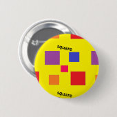 Quadrat-Muster auf gelb Button (Vorne & Hinten)