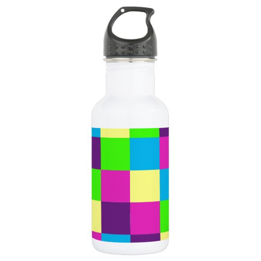 Quadrat-Muster Edelstahlflasche (Vorderseite)