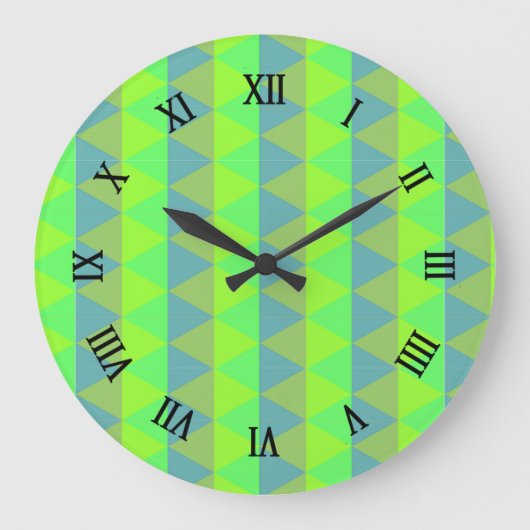 Quadrat-Muster Große Wanduhr (Vorderseite)