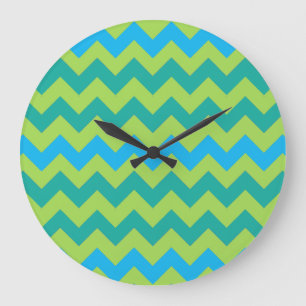 Quadrat oder Rundwand-Uhr, Blaumond-Chevronen Große Wanduhr
