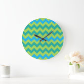 Quadrat oder Rundwand-Uhr, Blaumond-Chevronen Große Wanduhr (Zuhause)