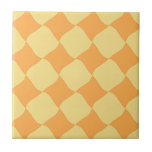 Quadrat Retro Vintag Gelbes Muster  Fliese