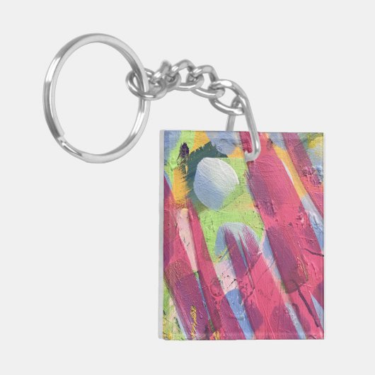 Quadrat Schlüsselkette im Baumwolldesign Schlüsselanhänger (Vorderseite links)