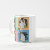 Quadrat-Tasse des Penguin-4 Kaffeetasse (Vorderseite Links)