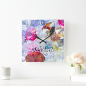 Quadrat-Uhr-Farbtafel Quadratische Wanduhr (Zuhause)