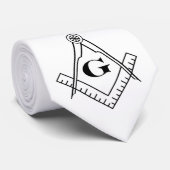 Quadrat und Compass Necktie Krawatte (Gerollt)