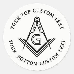Quadrat und Compass Round Masonic Stickers