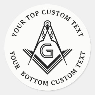 Quadrat und Compass Round Masonic Stickers