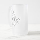 Quadrat-und Kompass-Bier-Glas Mattglas Bierglas (Vorderseite Links)