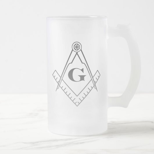 Quadrat-und Kompass-Bier-Glas Mattglas Bierglas (Rechts)