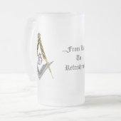 Quadrat und Kompass mit allem sehenden Auge Mattglas Bierglas (Vorderseite Links)