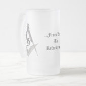 Quadrat und Kompass mit allem sehenden Auge Mattglas Bierglas (Vorderseite Links)