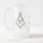 Quadrat und Kompass mit allem sehenden Auge Mattglas Bierglas (Links)