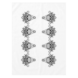 Quadrat und Kompass mit eingestanztem Schädel Tischdecke