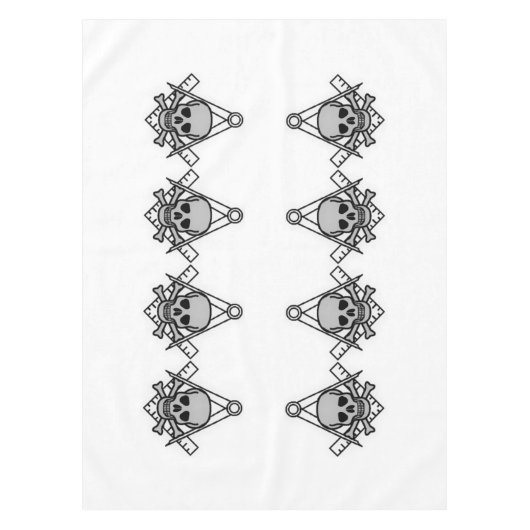Quadrat und Kompass mit eingestanztem Schädel Tischdecke (Vorderseite)