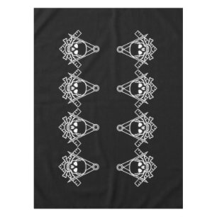 Quadrat und Kompass mit eingestanztem Schädel Tischdecke