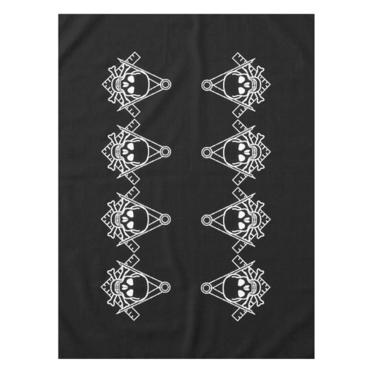 Quadrat und Kompass mit eingestanztem Schädel Tischdecke (Vorderseite)