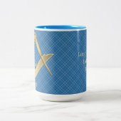Quadrat und Kompass Mit Monogramm Tasse (Mittel)