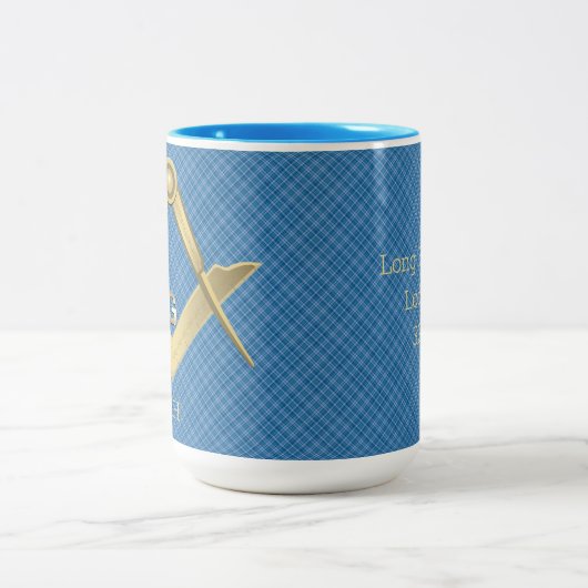 Quadrat und Kompass Mit Monogramm Tasse (Mittel)