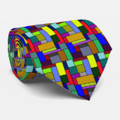Quadrat-und Rechteck-bunte Krawatte mit Ziegeln (Gerollt)