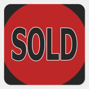 Quadrat verkaufte Aufkleber