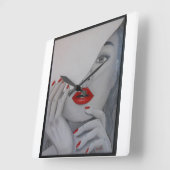 Quadrat-Wall-Uhr mit Rot Quadratische Wanduhr (Winkel)