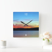 Quadrat-Wanduhr/Sonnenuntergang Quadratische Wanduhr (Zuhause)