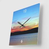 Quadrat-Wanduhr/Sonnenuntergang Quadratische Wanduhr (Winkel)