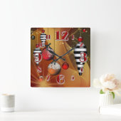 Quadrat Weihnachtsbaumsperre Quadratische Wanduhr (Zuhause)