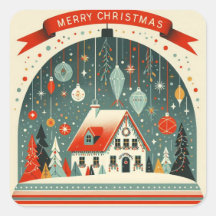 Quadrat-Weihnachtssticker