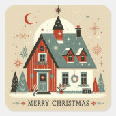 Quadrat-Weihnachtssticker Quadratischer Aufkleber (Vorderseite)