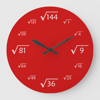 Quadrat-Wurzelhalterung (rot/weiß) Große Wanduhr