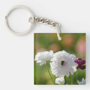 Quadrat (zweiseitig) Schlüsselanhänger Blume Fie